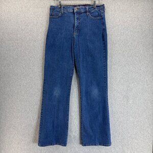 NYDJ Womens‎ Blue Denim Jeans Cotton Blend Straight Leg Fit Size 12 P Petite